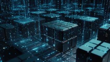 3d rendering of data storage concept. Computer generated abstract background,Digital data storage concept photo