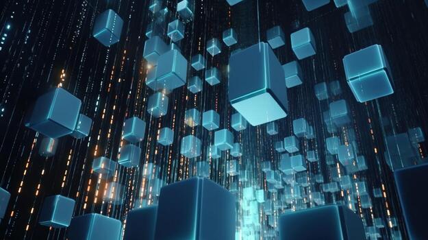 3d rendering of data storage concept. Computer generated abstract background,Digital data storage concept photo