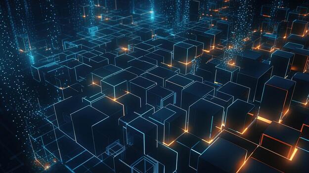 3d rendering of data storage concept. Computer generated abstract background,Digital data storage concept photo