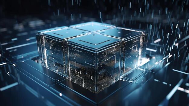 3d rendering of data storage concept. Computer generated abstract background,Digital data storage concept photo