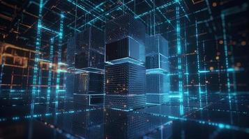 3d rendering of data storage concept. Computer generated abstract background,Digital data storage concept photo