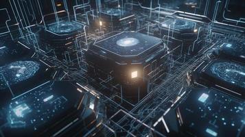 3d rendering of data storage concept. Computer generated abstract background,Digital data storage concept photo