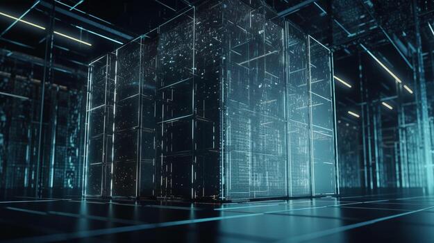 3d rendering of data storage concept. Computer generated abstract background,Digital data storage concept photo