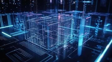 3d rendering of data storage concept. Computer generated abstract background,Digital data storage concept photo