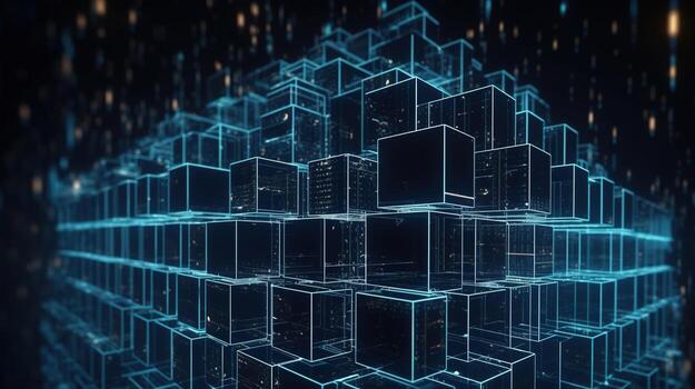 3d representación de datos almacenamiento concepto. computadora generado resumen fondo digital datos almacenamiento concepto foto