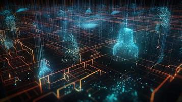 3d rendering of data storage concept. Computer generated abstract background,Digital data storage concept photo