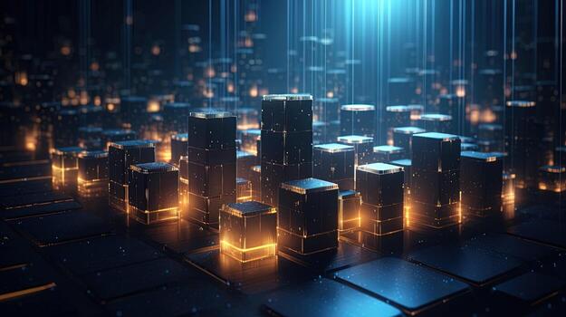 3d rendering of data storage concept. Computer generated abstract background,Digital data storage concept photo