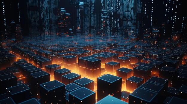 3d rendering of data storage concept. Computer generated abstract background,Digital data storage concept photo