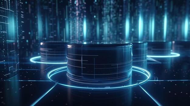 3d rendering of data storage concept. Computer generated abstract background,Digital data storage concept photo