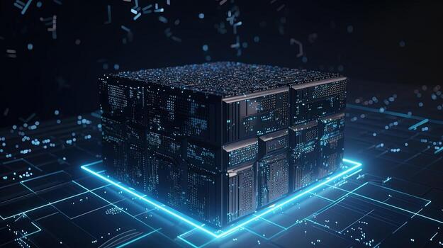 3d rendering of data storage concept. Computer generated abstract background,Digital data storage concept photo