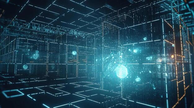 3d rendering of data storage concept. Computer generated abstract background,Digital data storage concept photo