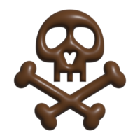 3d icon of skull bone png