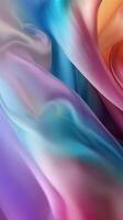 Texture, background, pattern. The texture of colorful silk fabric. Beautiful emerald colorful soft silk fabric. photo