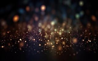 glittering shine bulbs lights background blur of Christmas wallpaper decorations concept.holiday festival backdrop sparkle circle lit celebrations display. . photo