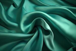 Smooth elegant green silk or satin texture can use as background photo