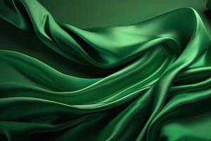 Smooth elegant green silk or satin texture can use as background photo