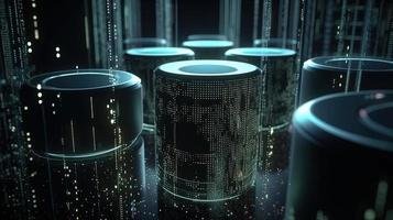 3d rendering of data storage concept. Computer generated abstract background,Digital data storage concept photo