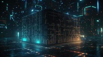 3d rendering of data storage concept. Computer generated abstract background,Digital data storage concept photo
