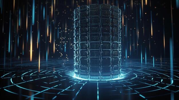 3d rendering of data storage concept. Computer generated abstract background,Digital data storage concept photo