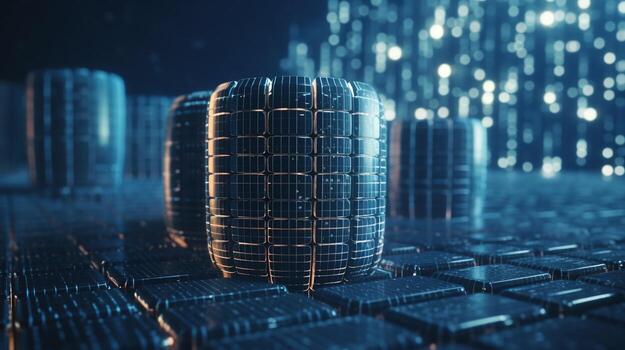 3d rendering of data storage concept. Computer generated abstract background,Digital data storage concept photo