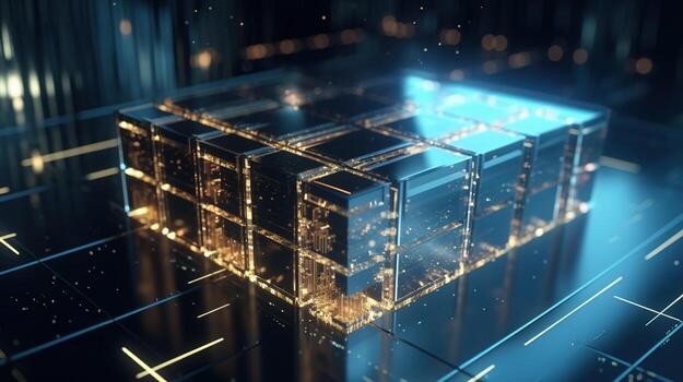 3d representación de datos almacenamiento concepto. computadora generado resumen fondo digital datos almacenamiento concepto foto