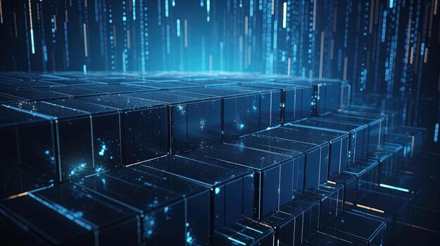 3d rendering of data storage concept. Computer generated abstract background,Digital data storage concept photo