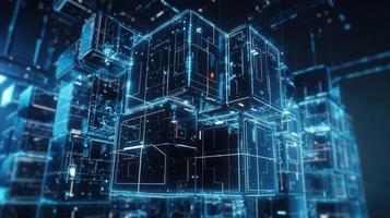 3d rendering of data storage concept. Computer generated abstract background,Digital data storage concept photo