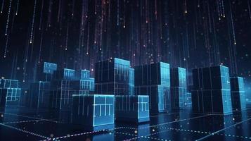 3d rendering of data storage concept. Computer generated abstract background,Digital data storage concept photo