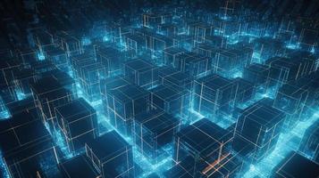 3d rendering of data storage concept. Computer generated abstract background,Digital data storage concept photo