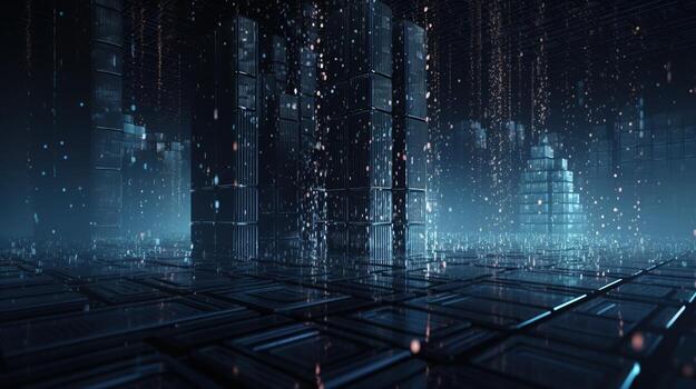 3d rendering of data storage concept. Computer generated abstract background,Digital data storage concept photo