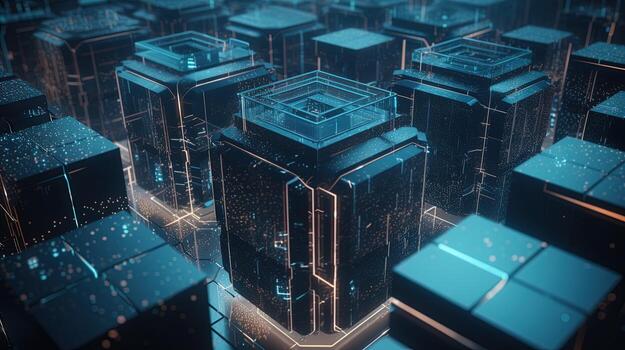 3d rendering of data storage concept. Computer generated abstract background,Digital data storage concept photo