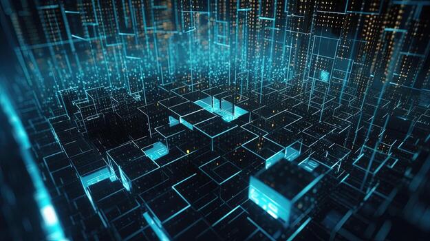 3d rendering of data storage concept. Computer generated abstract background,Digital data storage concept photo