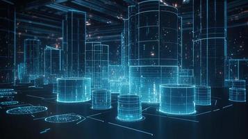 3d rendering of data storage concept. Computer generated abstract background,Digital data storage concept photo