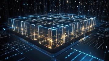 3d rendering of data storage concept. Computer generated abstract background,Digital data storage concept photo