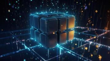 3d rendering of data storage concept. Computer generated abstract background,Digital data storage concept photo