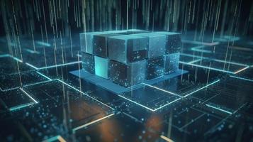 3d rendering of data storage concept. Computer generated abstract background,Digital data storage concept photo