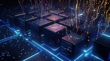 3d rendering of data storage concept. Computer generated abstract background,Digital data storage concept photo