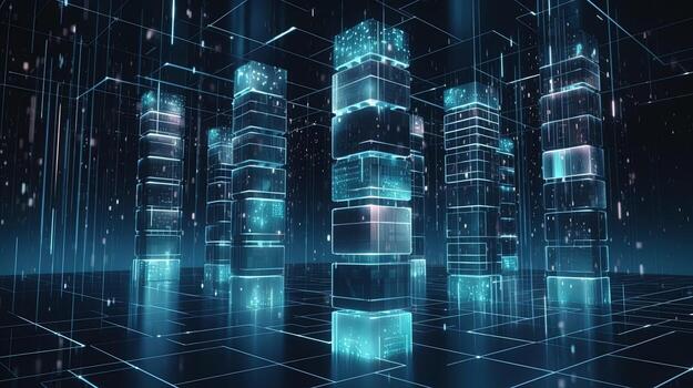 3d representación de datos almacenamiento concepto. computadora generado resumen fondo digital datos almacenamiento concepto foto