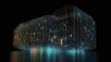 3d rendering of data storage concept. Computer generated abstract background,Digital data storage concept photo