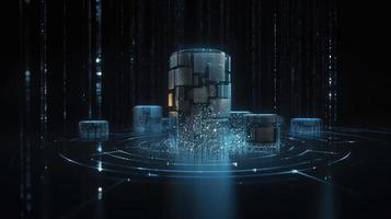 3d rendering of data storage concept. Computer generated abstract background,Digital data storage concept photo