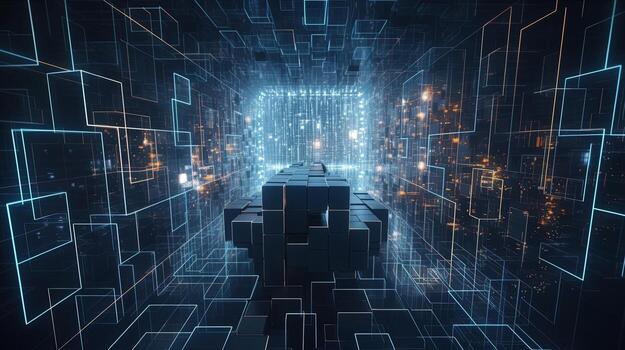 3d representación de datos almacenamiento concepto. computadora generado resumen fondo digital datos almacenamiento concepto foto