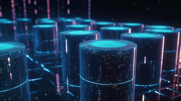 3d rendering of data storage concept. Computer generated abstract background,Digital data storage concept photo