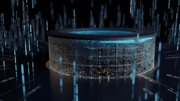 3d rendering of data storage concept. Computer generated abstract background,Digital data storage concept photo