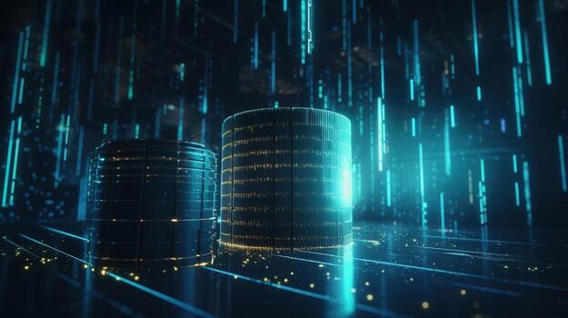 3d rendering of data storage concept. Computer generated abstract background,Digital data storage concept photo