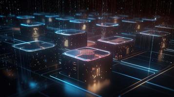 3d rendering of data storage concept. Computer generated abstract background,Digital data storage concept photo