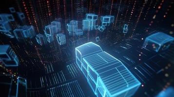 3d rendering of data storage concept. Computer generated abstract background,Digital data storage concept photo
