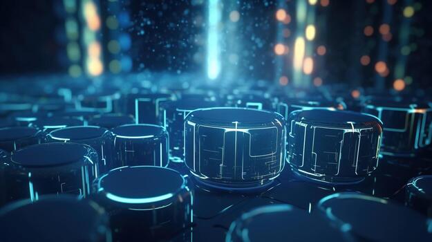 3d rendering of data storage concept. Computer generated abstract background,Digital data storage concept photo