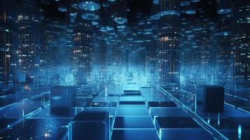3d rendering of data storage concept. Computer generated abstract background,Digital data storage concept photo