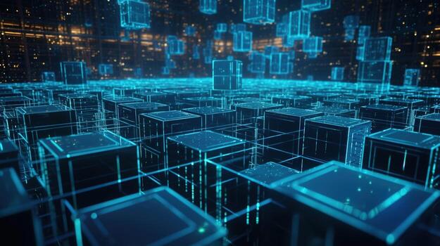 3d rendering of data storage concept. Computer generated abstract background,Digital data storage concept photo