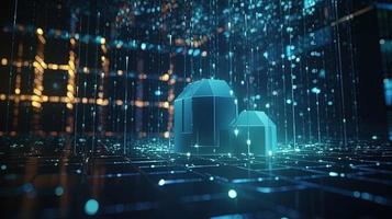3d rendering of data storage concept. Computer generated abstract background,Digital data storage concept photo
